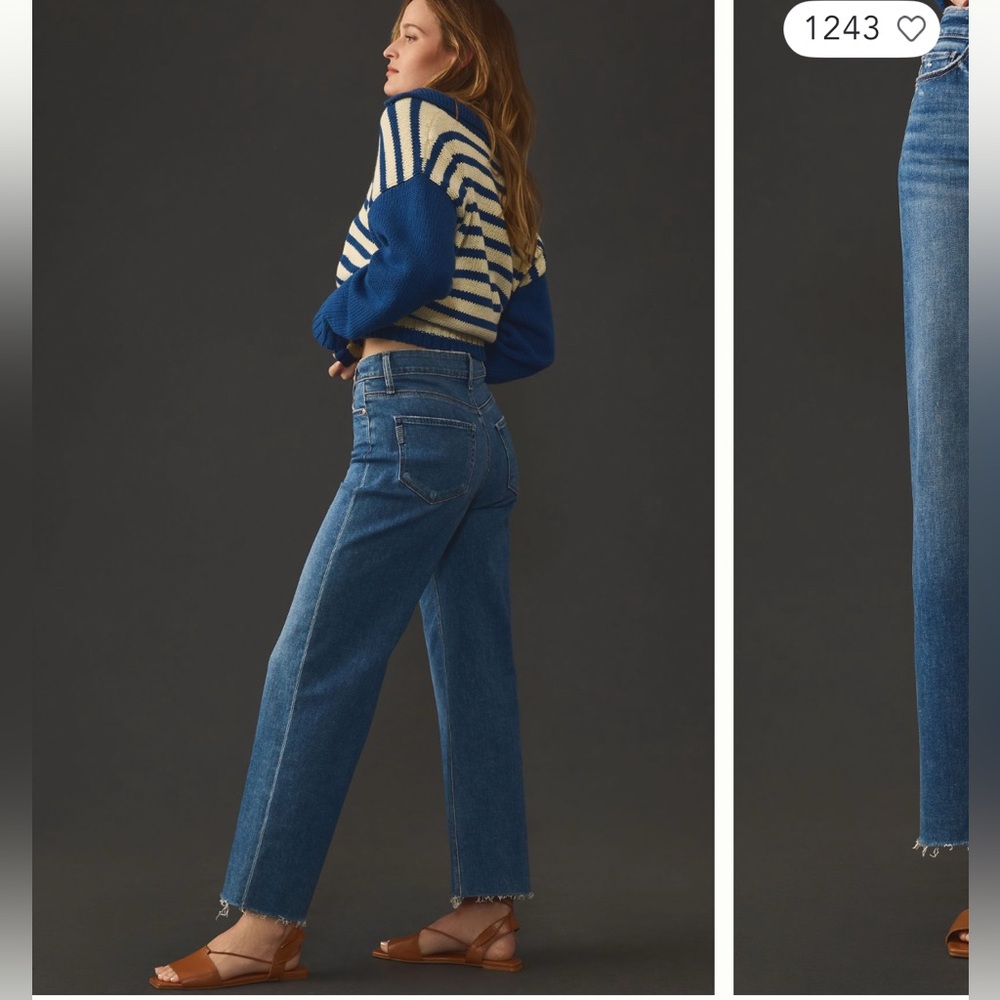 PAIGE High Rise Wide Leg Jeans - rock show distressed